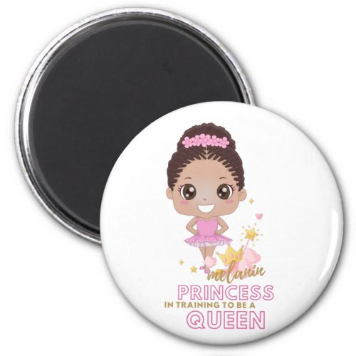 Melanin Princess Training To Be Queen Ballerina Magnet