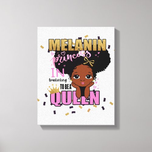 Melanin Princess Training To Be Queen Lilibet Gift Canvas Print