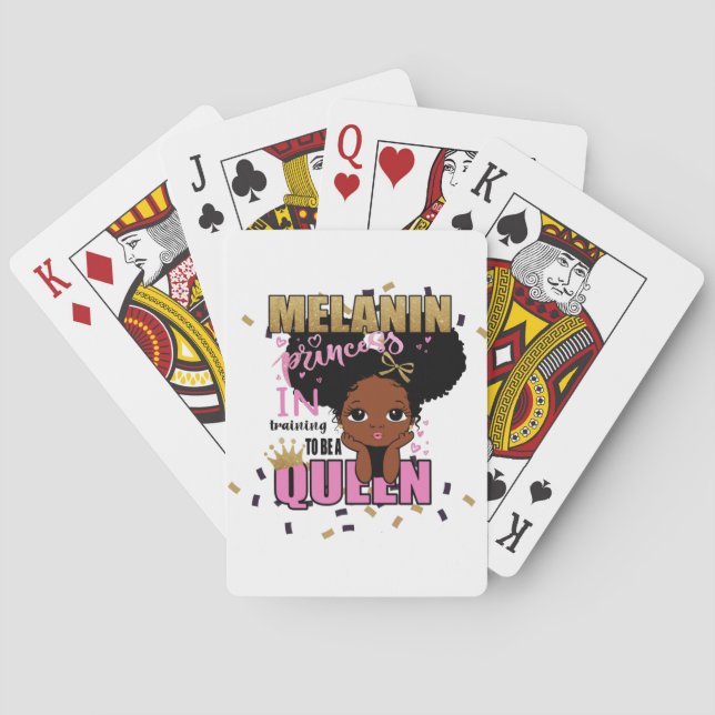 Melanin Princess Training To Be Queen Lilibet Gift Poker Cards (Back)