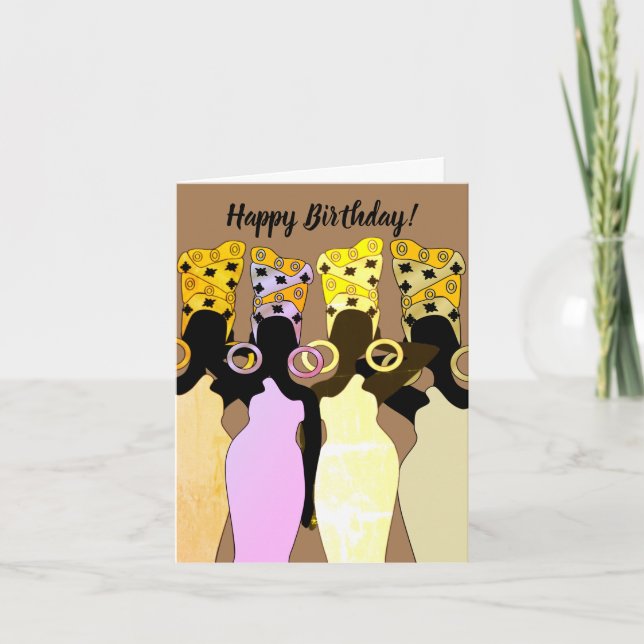 Melanin Queen African American Birthday Card (Front)