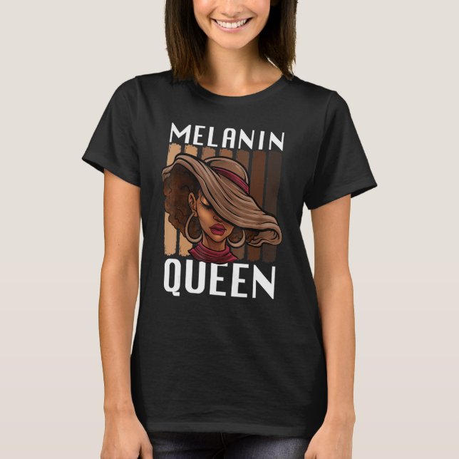 Melanin Queen African American Strong Black Natura T-Shirt (Front)
