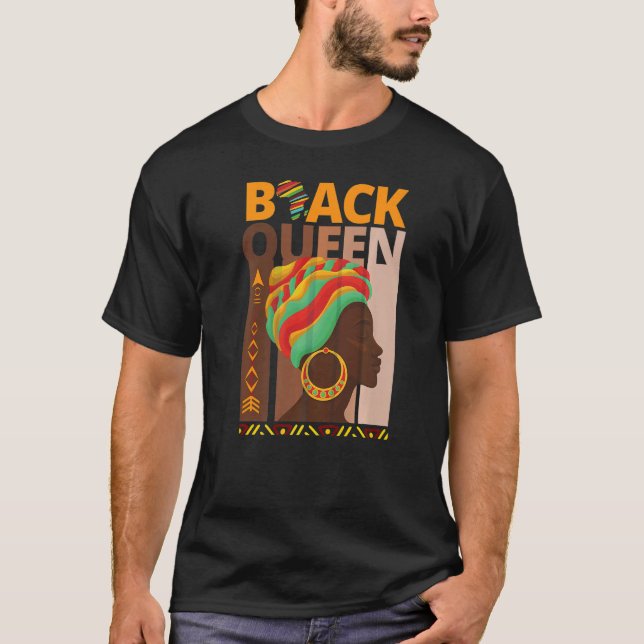 Melanin Queen African American Strong Black Natura T-Shirt (Front)