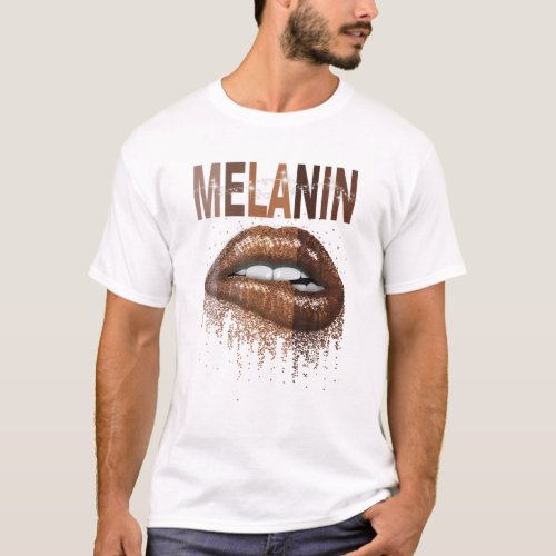 Melanin Queen Lips Black History Month Pride Afric T_Shirt