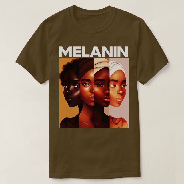 Melanin Shades Afrocentric Black Pride T-Shirt (Design Front)