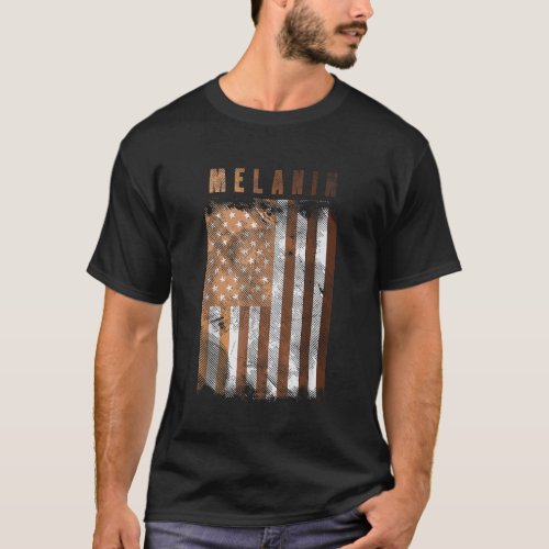 Melanin Shades US Flag African Pride BLM Black His T_Shirt