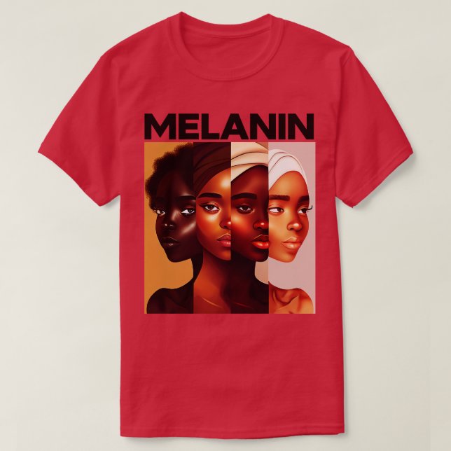 Melanin Shades Women Afrocentric Black Pride T-Shirt (Design Front)