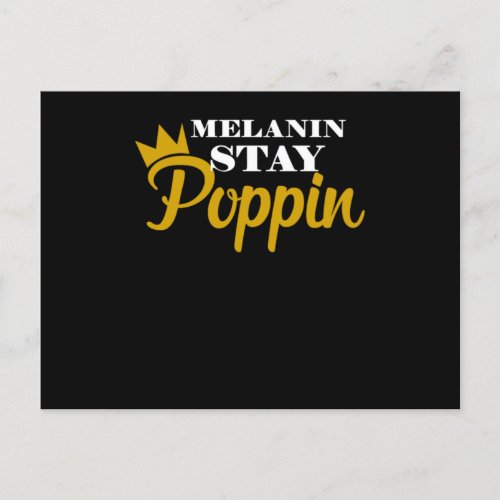 Melanin Stay Poppin Black And Beautiful Strong Bla Announcement Postcard