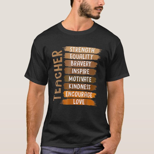 Melanin Teacher Black History Month African Black T-Shirt (Front)