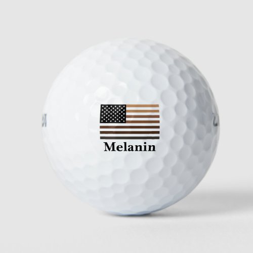 Melanin USA Flag African American Black History Golf Balls