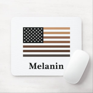 Melanin USA Flag African American Black History Mouse Pad