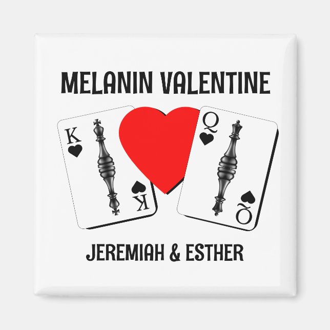 Melanin Valentine BLACK QUEEN KING  Magnet (Front)