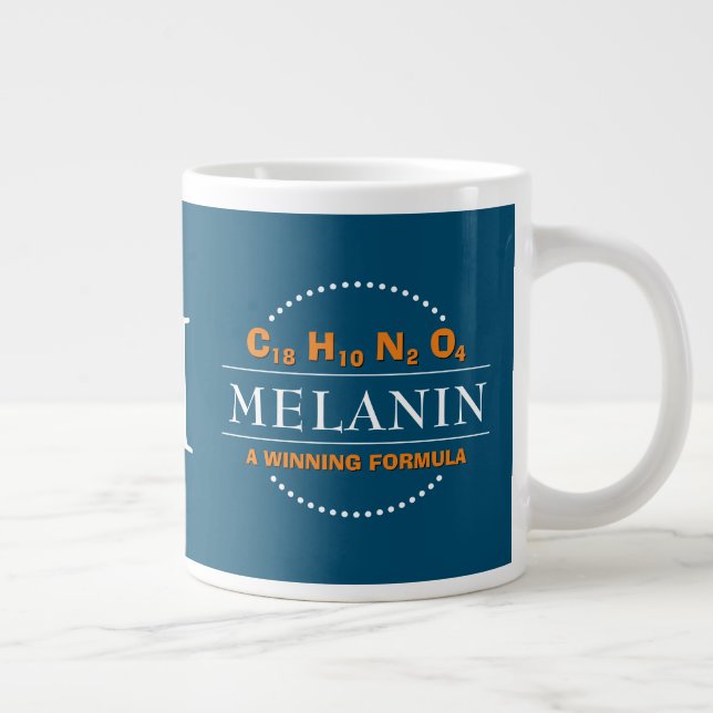 MELANIN Winning Formula TEAL Monogram Giant Coffee Mug (Right)