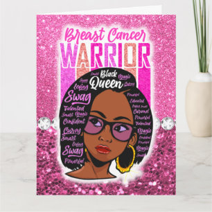 Melanin woman breast cancer warrior survivor black card