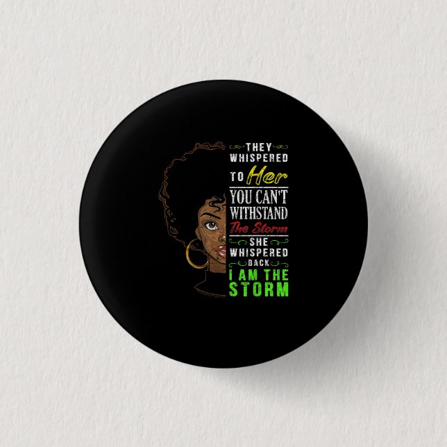 Melanin Women African American Pride Black History Button (Front)