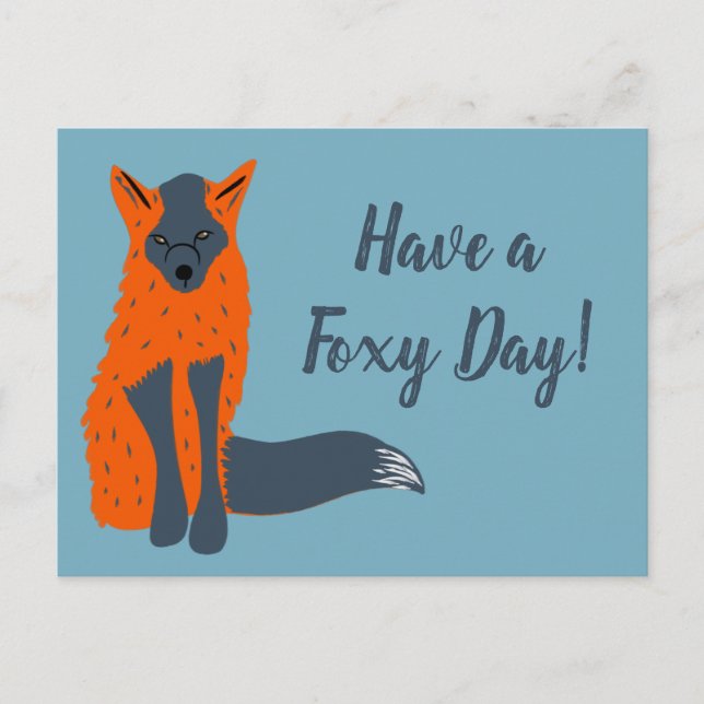 Melanistic Fox Animal Lovers Custom Message Postcard (Front)