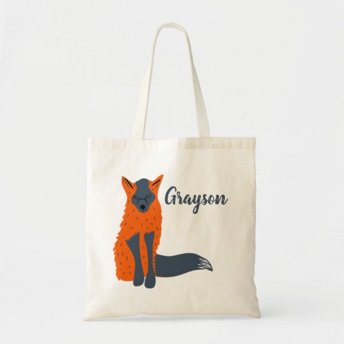 Melanistic Fox Animal Lovers Personalized Tote Bag