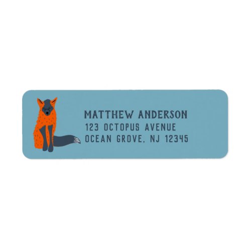 Melanistic Fox Animal Lovers Return Address Label