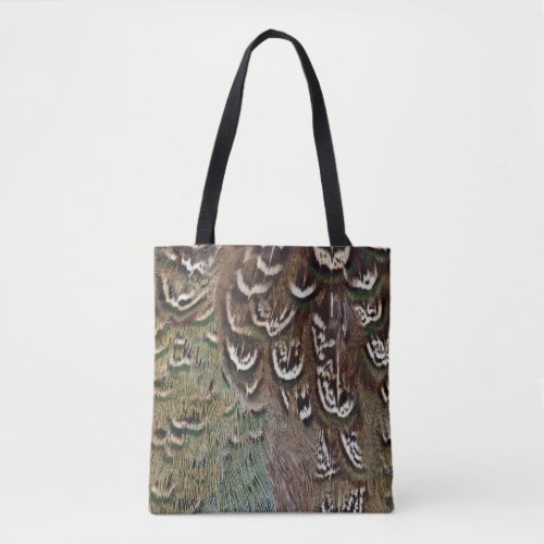 Melanistic Pheasant Feather Detail Tote Bag