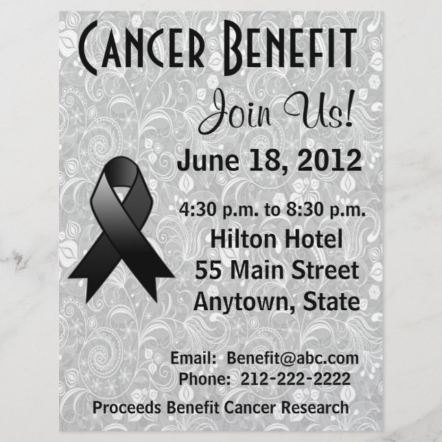 Melanoma Awareness Benefit Gray Floral Flyer (Front)