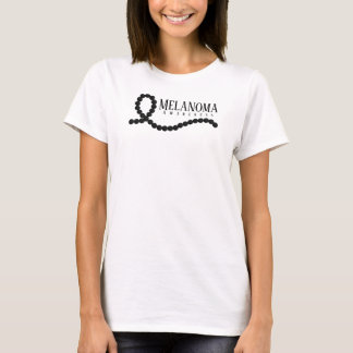 Melanoma Awareness Black Beaded Ribbon T-Shirt