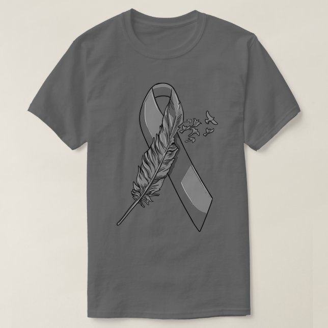 Melanoma Awareness Black Ribbon Birds Fight Hope L T-Shirt (Design Front)