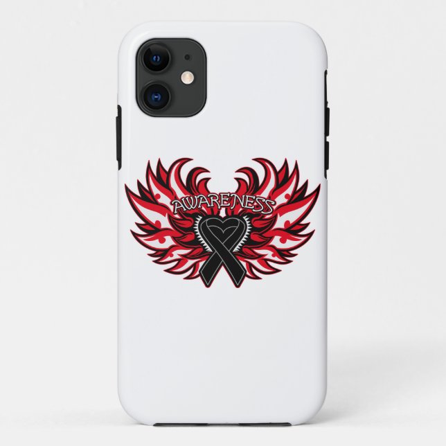 Melanoma Awareness Heart Wings Case-Mate iPhone Case (Back)