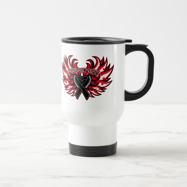 Melanoma Awareness Heart Wings.png Travel Mug (Right)