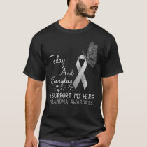 Melanoma Awareness I Support My Hero Butterfly T-Shirt