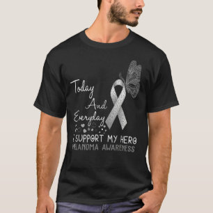 Melanoma Awareness I Support My Hero Butterfly T-Shirt