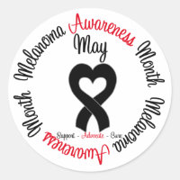 Melanoma Awareness Month Heart Ribbon