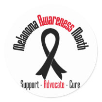 Melanoma Awareness Month - May Ribbon Classic Round Sticker