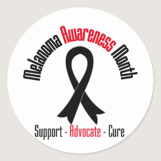 Melanoma Awareness Month - May Ribbon Classic Round Sticker