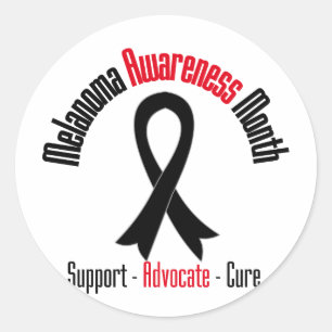 Melanoma Awareness Month - May Ribbon Classic Round Sticker