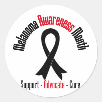 Melanoma Awareness Month - May Ribbon Classic Round Sticker