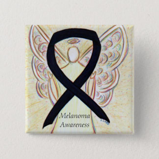 Melanoma Awareness Ribbon Angel Custom Pin