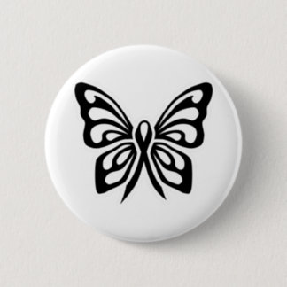 Melanoma Awareness Ribbon Butterfly Button