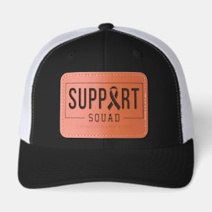 Melanoma Awareness Skin Cancer Support Squad Leather Patch Hat