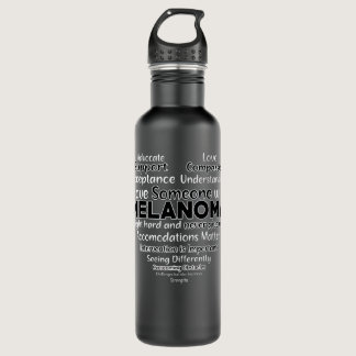 Melanoma Awareness Support Heart Stainless Steel Water Bottle