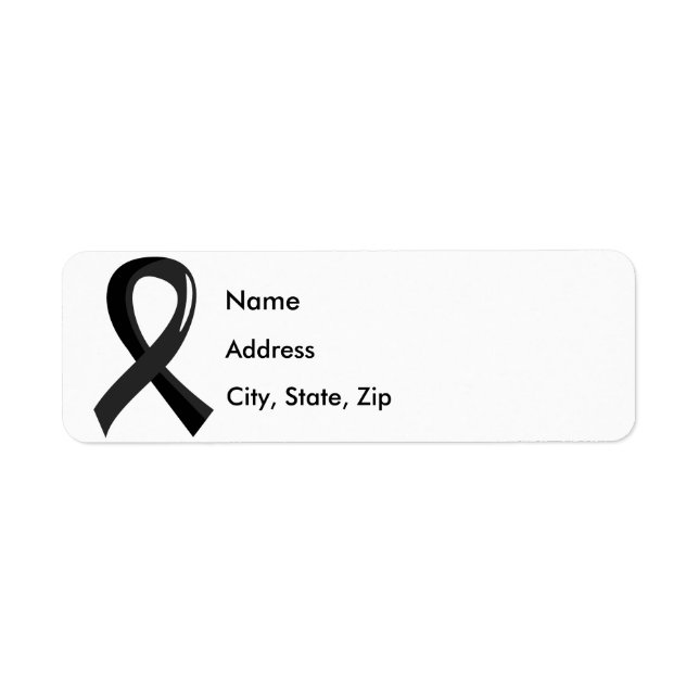 Melanoma Black Ribbon 3 Label (Front)
