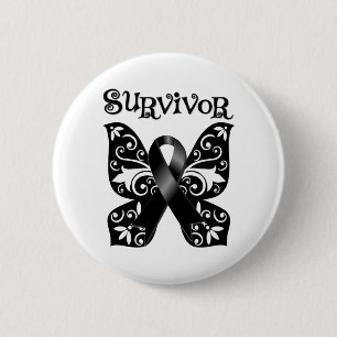 Melanoma Butterfly Survivor Button