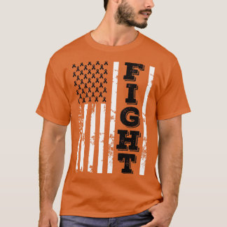 Melanoma Cancer Awareness Fight American Flag 4th T-Shirt