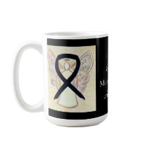 Melanoma Cancer Awareness Ribbon Angel Custom Mug