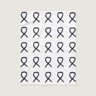 Melanoma Cancer Awareness Ribbon Fleece Blankets