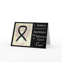 Melanoma Cancer Awareness Ribbon Greeting Card
