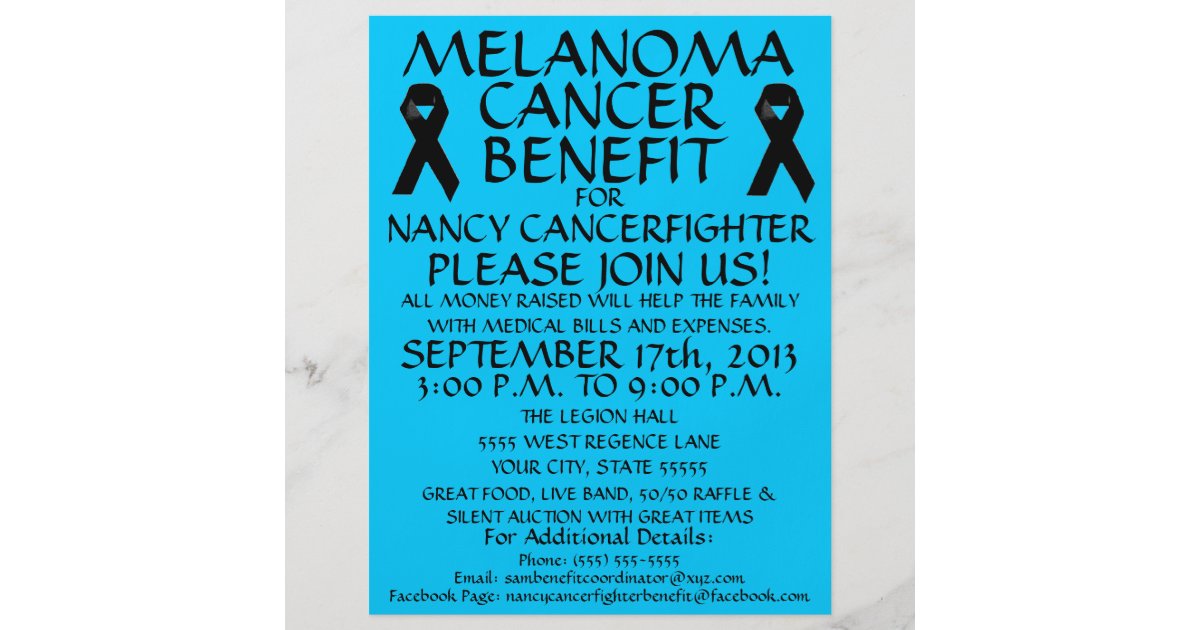 Melanoma Cancer Benefit Flyer | Zazzle