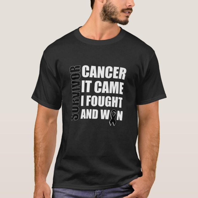 Melanoma Cancer Fight Cancer Ribbon T-Shirt (Front)
