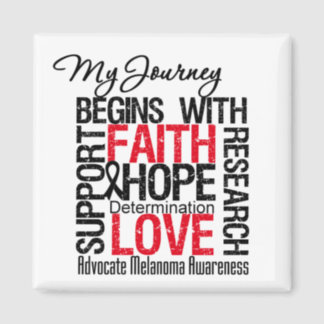 Melanoma Cancer My Journey Begins With FAITH Magnet