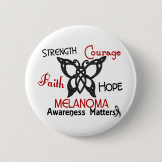 Melanoma Celtic Butterfly 3 Pinback Button