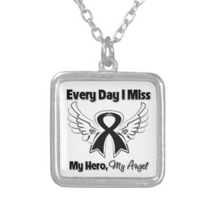 Melanoma Every Day I Miss My Hero Silver Plated Necklace