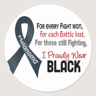 Melanoma For Every…..I Proudly Wear Black 1 Classic Round Sticker